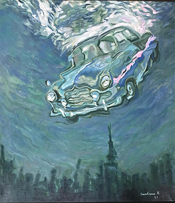 Painting featured with review
